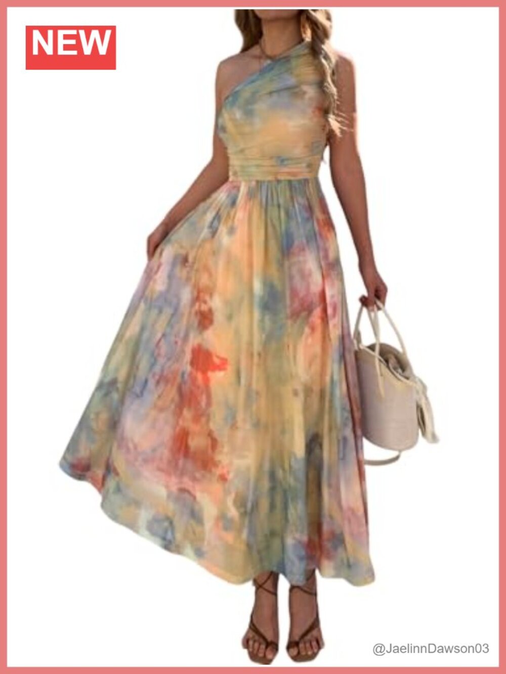 One Shoulder Floral Maxi Dress Mesh Ruched Waist Wedding Guest